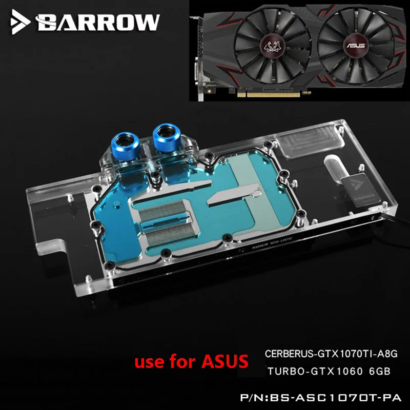 Курган видеокарта блок использовать для ASUS CERBERUS GTX1070TI-A8G/TURBO GTX-1060-6GB GPU полное покрытие медный радиатор RGB для AURA