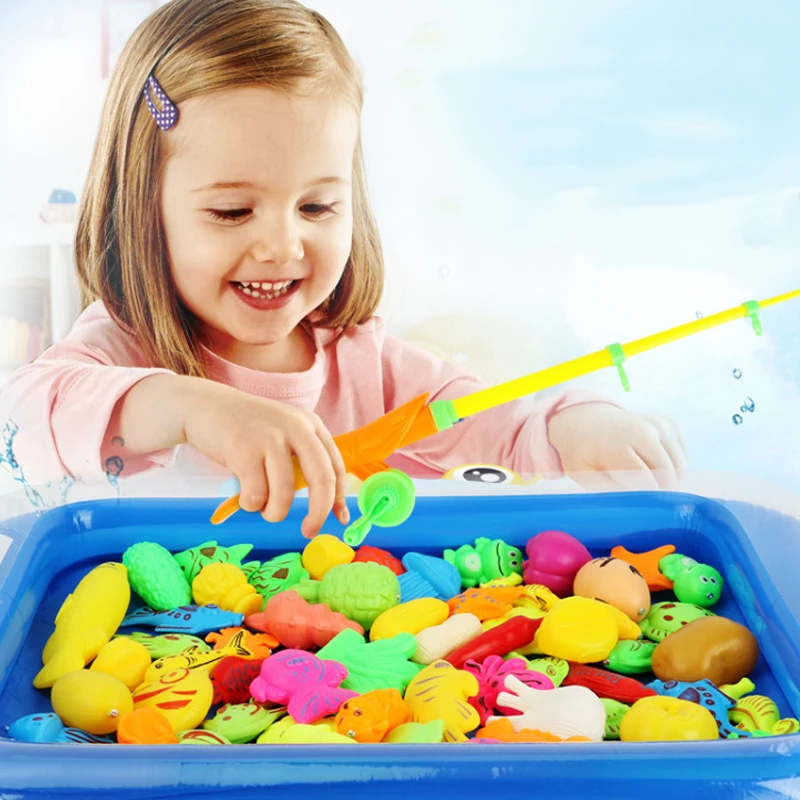 20Pcs/set Children Boy girl fishing toy set suit magnetic play water baby toys fish square hot gift for kids цена 20Pcs/set Children Boy girl fishing toy set suit magnetic play water baby toys fish square hot gift for kids цены онлайн