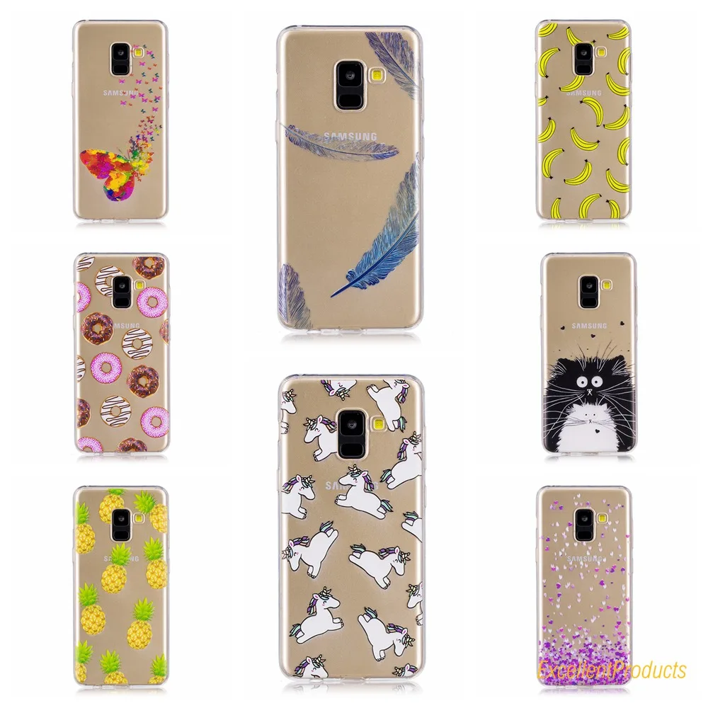 Силиконовый чехол для J4 Plus J6 A7 2018 fundas hoesje милый прекрасный пончики кошка девочка