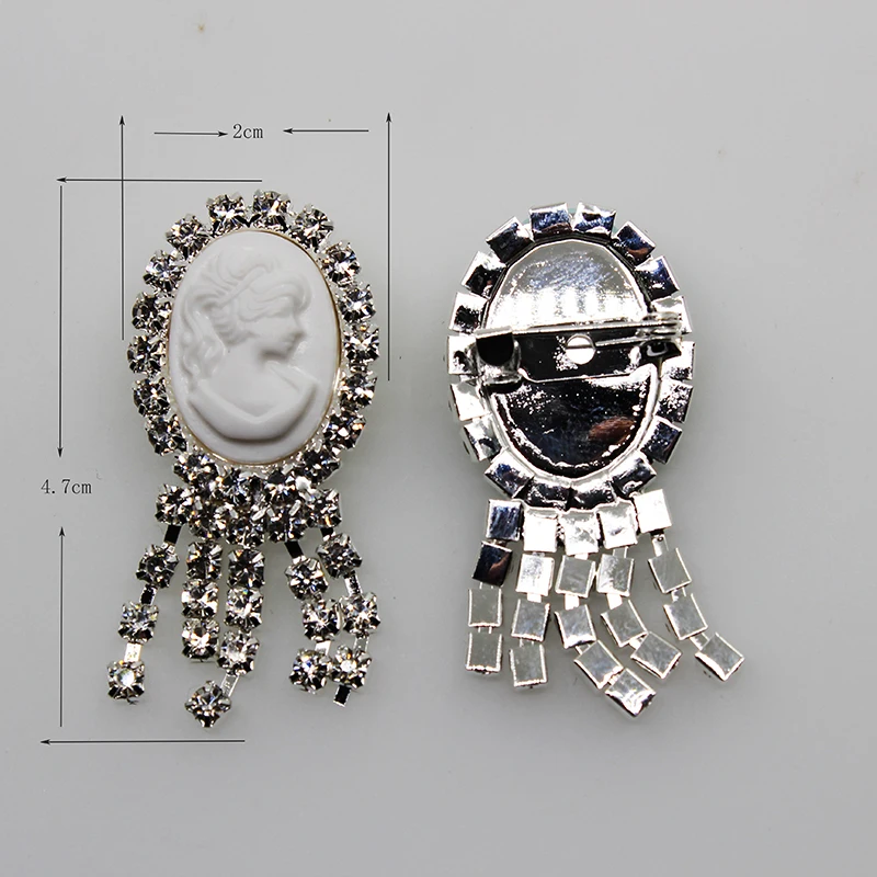 

Lkeran New popular retro style beauty brooch mixed multicolor resin beauty head brooch pendant clothes ornament