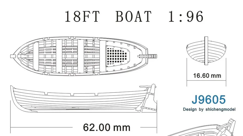 NIDALE модель хобби модель наборы масштаб 1/96 62 мм длина мини спасательная лодка деревянная модель