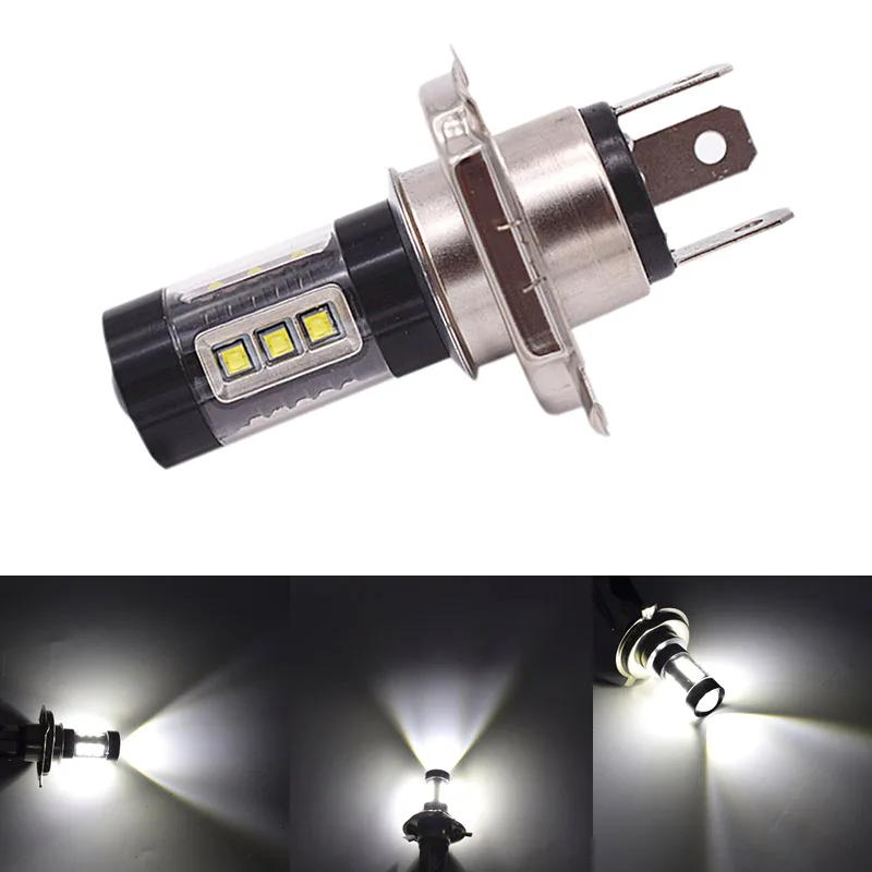 

New 1PC H4 Car Fog Light Bulb 80W 2525 16SMD Headlight Auto Reversing Braking LED Lights CSL2018