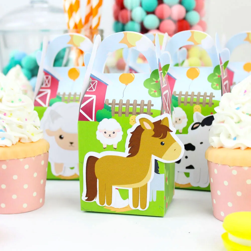 Farm Animal Favor Box Candy Box Gift Box Kids Birthday Party Supplies Decoration Farm Party Event Party Supplies