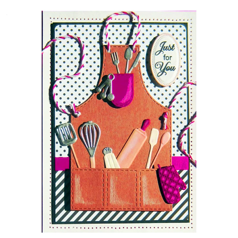 

Cute Kitchen Metal Cutting Dies Apron Tools Knife Pattern Die Craft Embossing Stencil For DIY Cards Album Book Scrapbooking