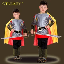 Карнавальный костюм героя из 4 предметов для мальчиков; вечерние плащи пирата на Хэллоуин; одежда для детей; полный комплект для мальчиков В рыцарском стиле на Хэллоуин