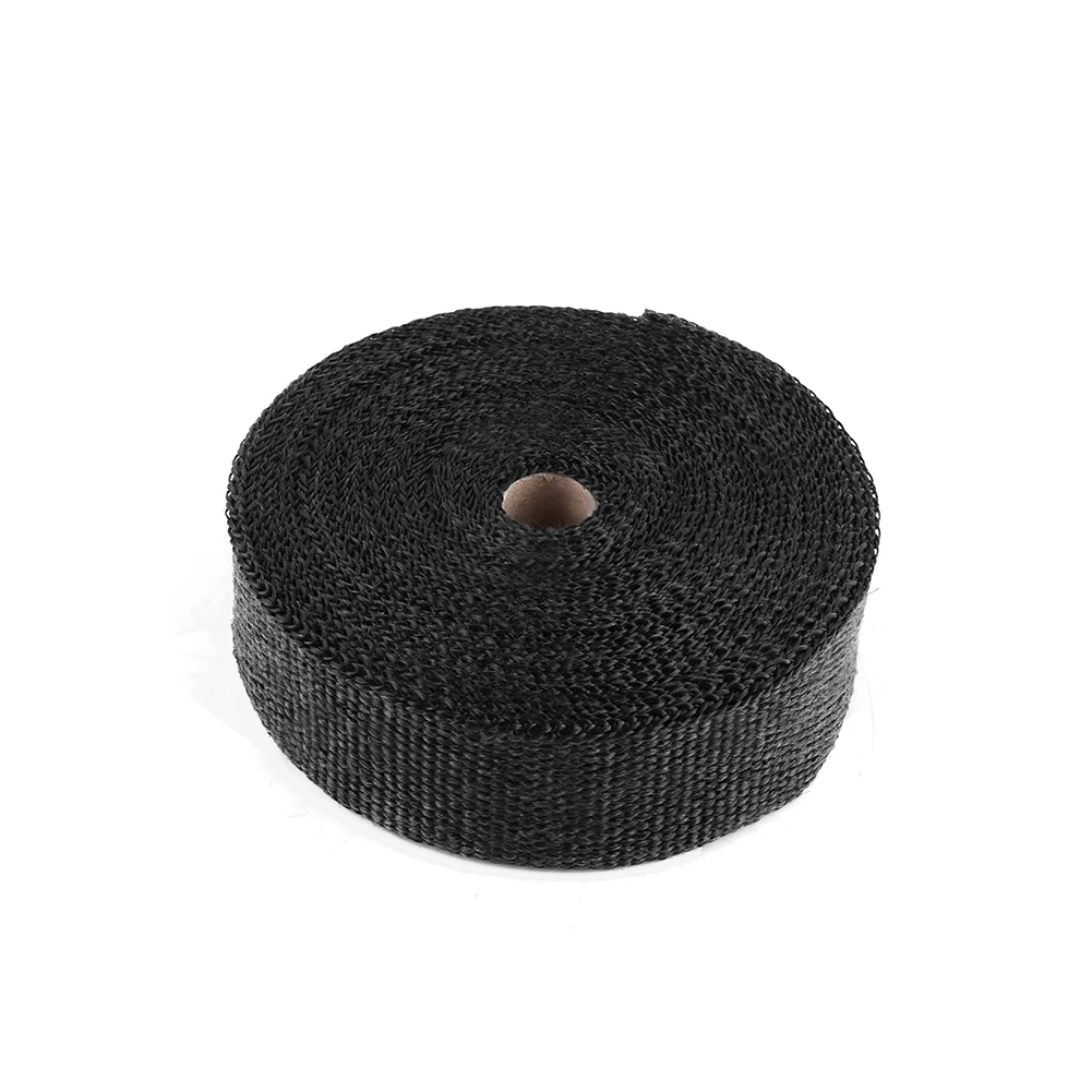 2000℉ Black Car Exhaust Pipe Heat Insulation Wrap 50mm x 15m with 10 Stainless Steel Cable Ties Exhaust Heat Insulation