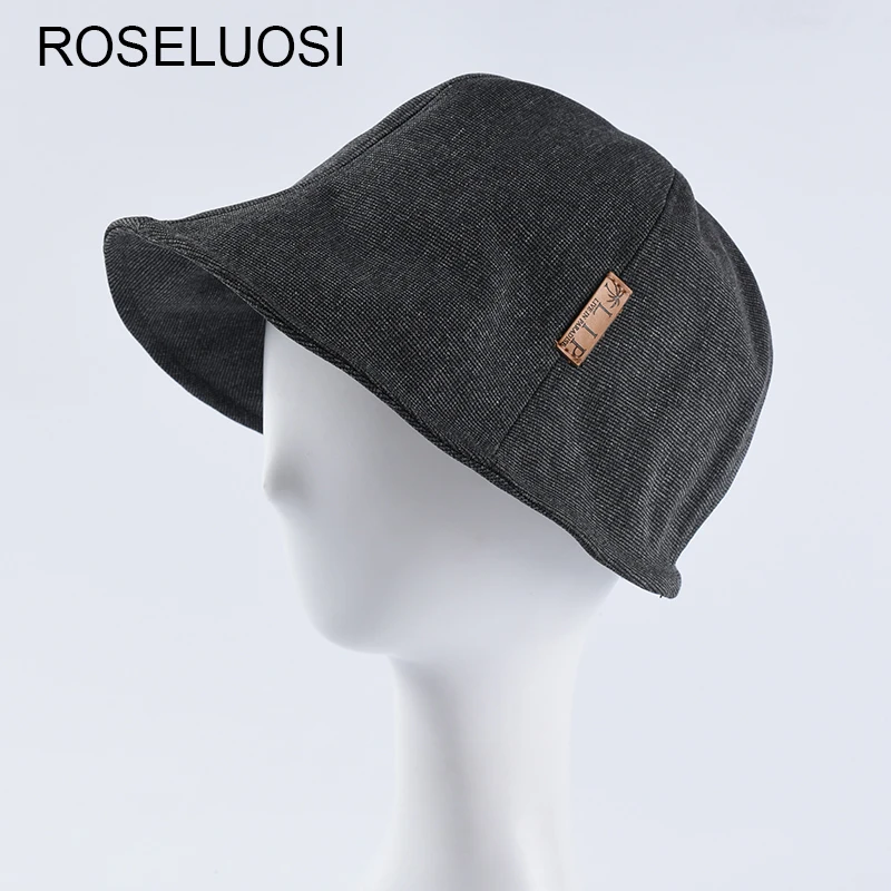 

ROSELUOSI 2019 Spring Summer New Arrival Bucket Hat For Women Men Outdoor Sun-Screen Panama Hats Gorras
