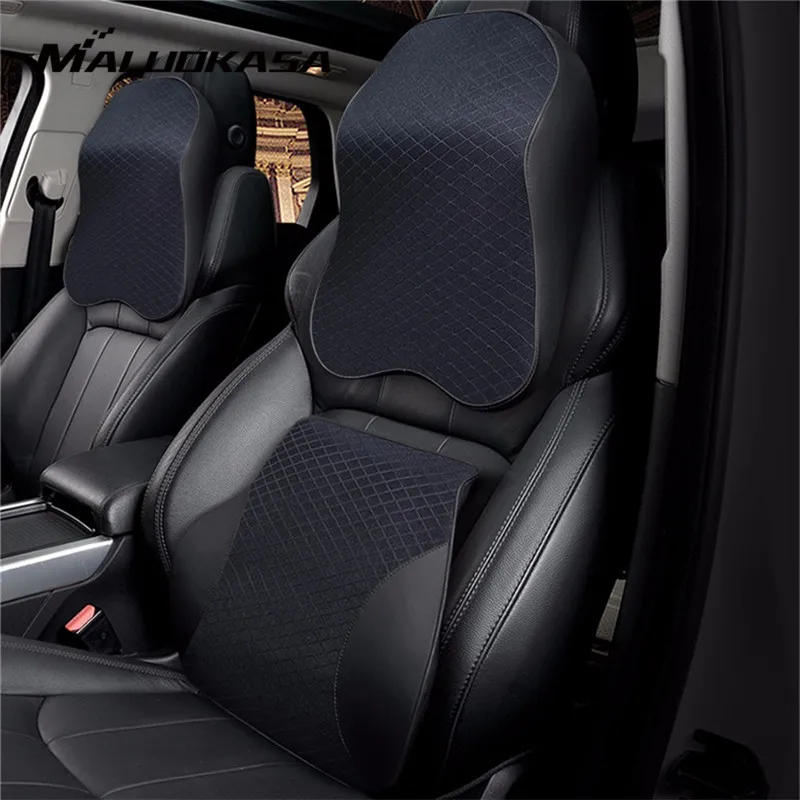 

Car Pillow 3D Memory Foam Headrest Neck Pillow Lumbar Support Back Cushion Set Universal For Auto Office Home Seat Car Styling