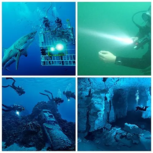 Светодиодный вспышка для подводного погружения и светильник XHP70.2/70/50 6000lums белый/желтый светильник подводный 200 м Водонепроницаемый Подводный фонарь на 26650 Батарея