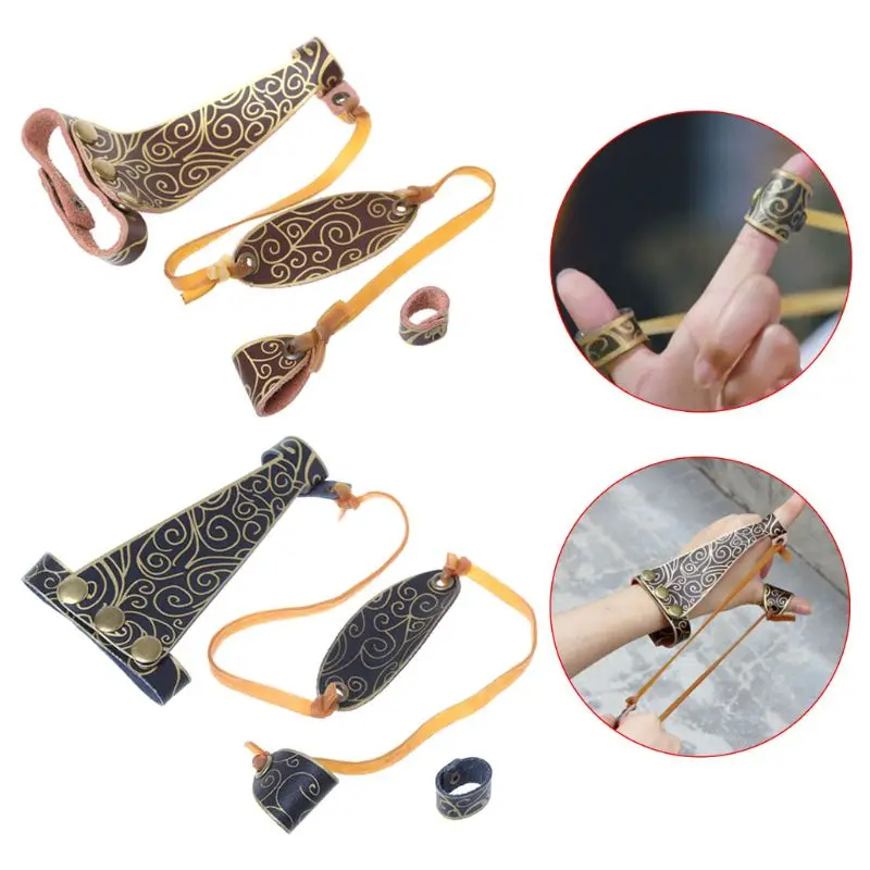 New Finger Slingshot Catapult Powerful Faux Leather Adjustable Outdoor