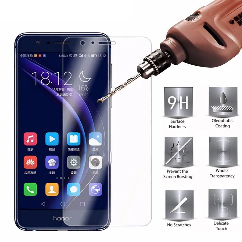 Закаленное стекло 9H 2.5D для Huawei Honor 6A 6C Pro 7X 8 9 Lite 5C View 10 P Smart P10 Plus Защитная пленка