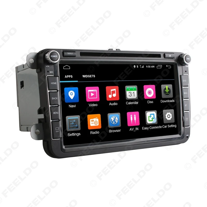 Top FEELDO 8inch Android 6.0 (64bit) DDR3 2G/32G/4G LTE Car DVD GPS Radio For VW Sharon/Amarok/Caddy/EOS 1