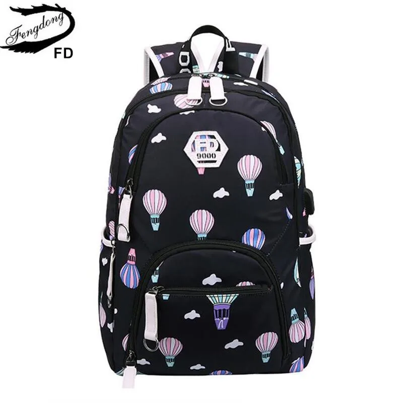 FengDong kids waterproof school backpack for girls school bags cute ballon printing laptop backpack children backpacks schoolbag FengDong kids waterproof school backpack for girls school bags cute ballon printing laptop backpack children backpacks schoolbag
