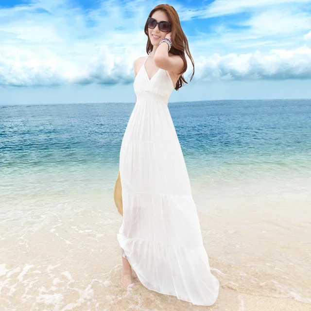 White Cotton Beach Dress