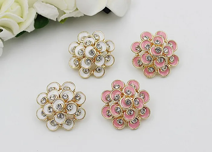 

Wholesale 10 pcs Sun flower metal gold Rhinestone Drip oil Overcoat coat Buttons jacket shirt Sweater button 23mm Free shipping