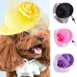 5 цветов зоотовары шляпа собака шляпа милый питомец аксессуары для волос Британский Стиль Марли цветок джентльмен шляпа черный/розовый/