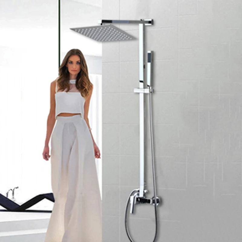 

Shower Set Torneira Spray 8" 12" 16"Square Shower Head Bathroom Rainfall 52004 Bath Tub Chrome Brass Sink Faucets Mixers Taps