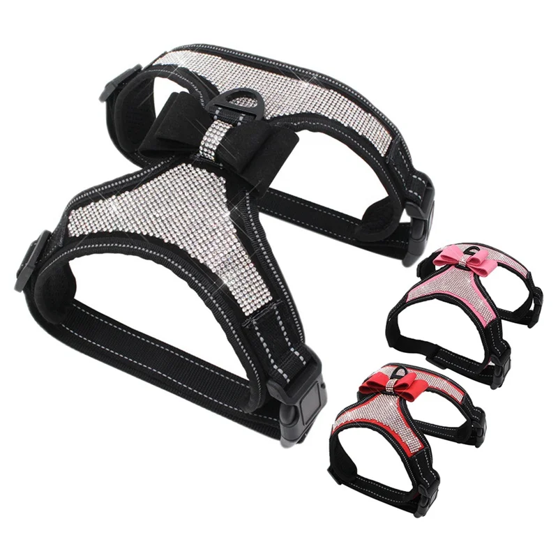 Adjustable Pet Puppy Dog Bow Harness Collar Leash For Small Medium Large Dogs Animals Walking Hand Strap Tag Supplies W1 | Дом и сад