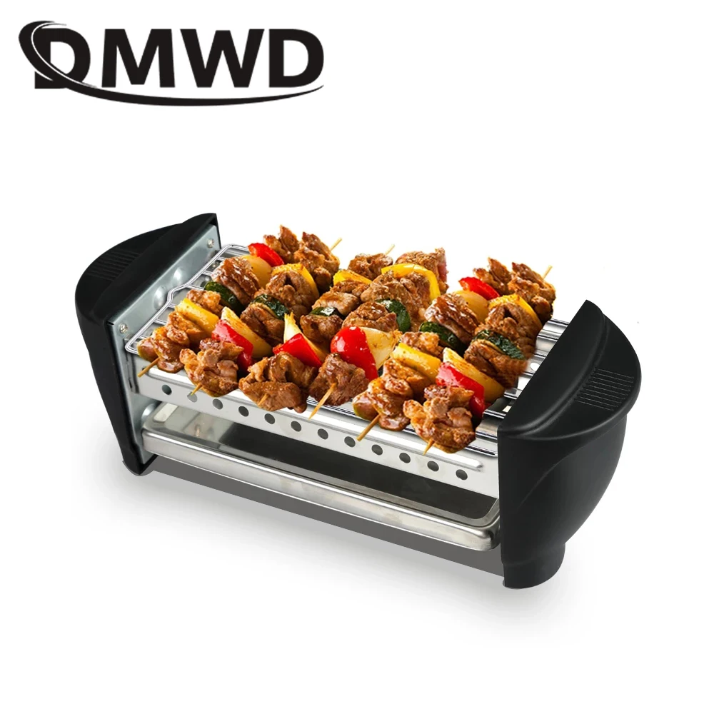 DMWD Double Layers Smokeless Electric Pan Grill BBQ Octopus Ball