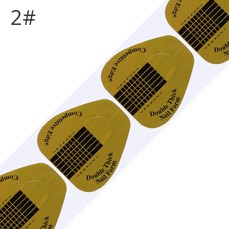 100 шт/рулон клейкой формы для ногтей для акрилового УФ-геля, кончик для ногтей, инструмент для наращивания ногтей, квадратная овальная форма, острые концевые наборы - Цвет: 2