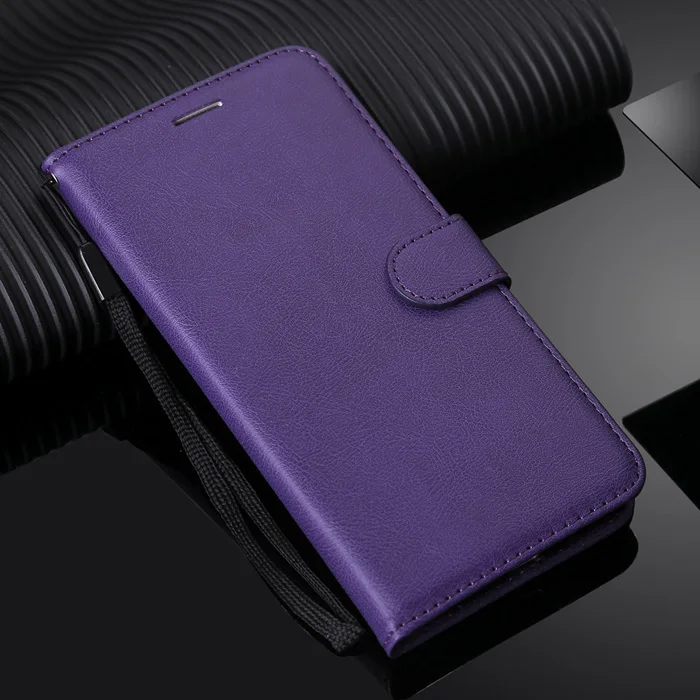 Кожаный чехол-портмоне с откидной крышкой чехол для спортивной камеры Xiao mi Red mi Note 7 6 Pro 5 Plus 4X 4A 5A 6A S2 Y2 Y1 Lite mi 8, 7 6X 5X A2 Lite F1 крышка чехол - Цвет: Фиолетовый