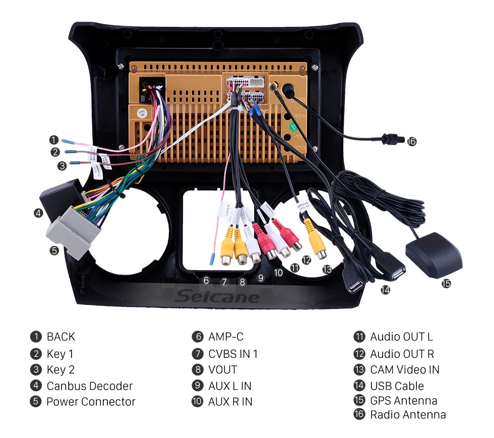 Cheap Seicane Android 8.1 10.1 Inch 2.5D IPS Screen Radio For 2011 2012- 2016 2017 JEEP Wrangler Car GPS Navigation Head Unit Player 14