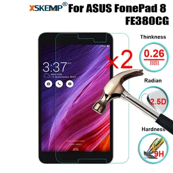 

XSKEMP 2Pcs/Lot 9H Real Tempered Glass Film For ASUS FonePad 8 FE380CG Ultra-thin Prevent Scratch Tablet PC LCD Screen Protector