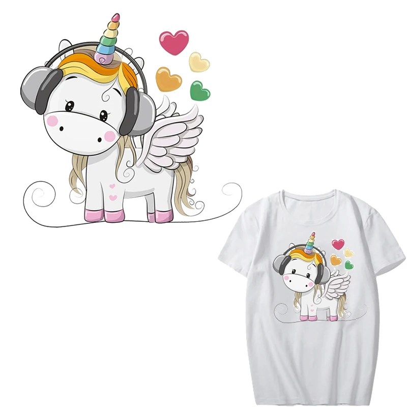 

Unicorn Patches Music New Design Iron-on Transfers for Clothing DIY Accessory Heat Transfer Badges Washable Clothes Applique