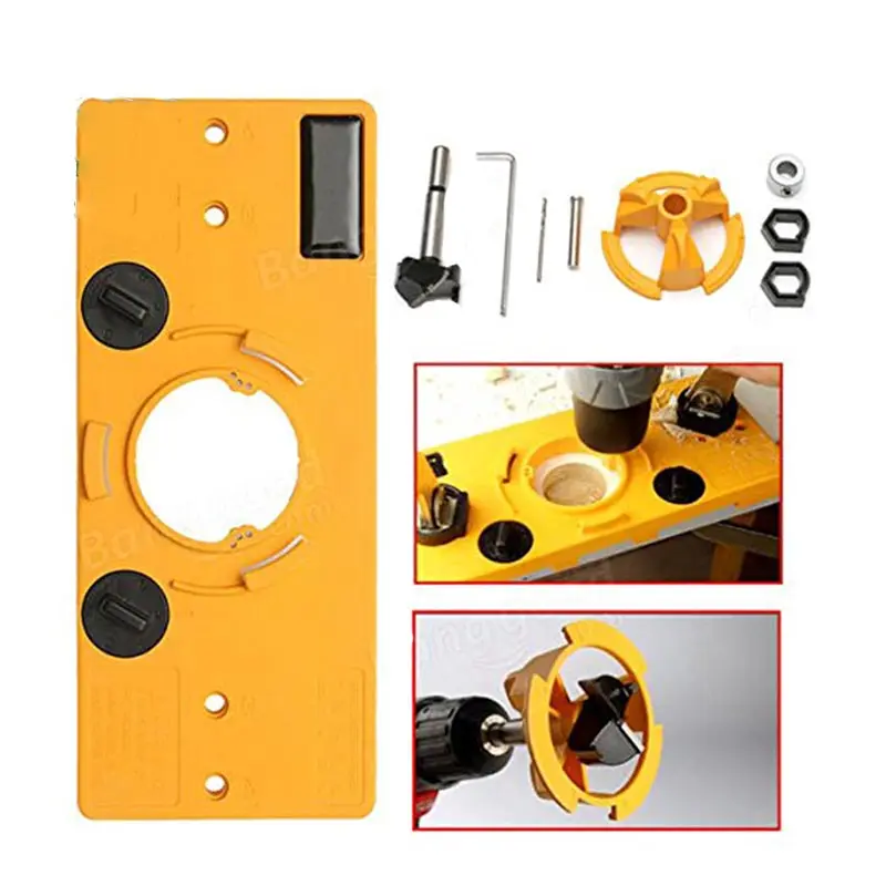 

35mm Cup Style Hinge Drill Bit Boring Guide Door Hole Drill Locator Jig Drill Guide ForHole Locator Limit Ring Hole Knife Wrench