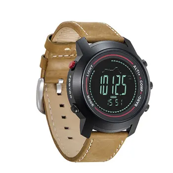 

SPOVAN Men's Watch with Leather Strap Sport Watches Digital Smart Wristwatches Compass/Pacer/Waterproof/LED Backlight MG01b New