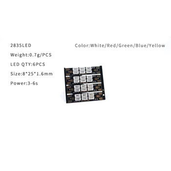 

1Set=4PCS FPV Frame Arm LED Light Highlighted 25*8mm Board for Drone Motor Connection 3-6s Power Supply Indicator Lights