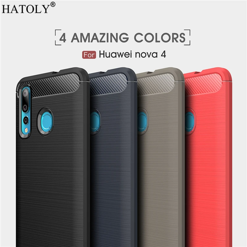 

Cover Huawei Nova 4 Case Business Style Soft Silicone Rubber Phone Cover TPU Back Case for Huawei Nova 4 Cover for Huawei Nova 4