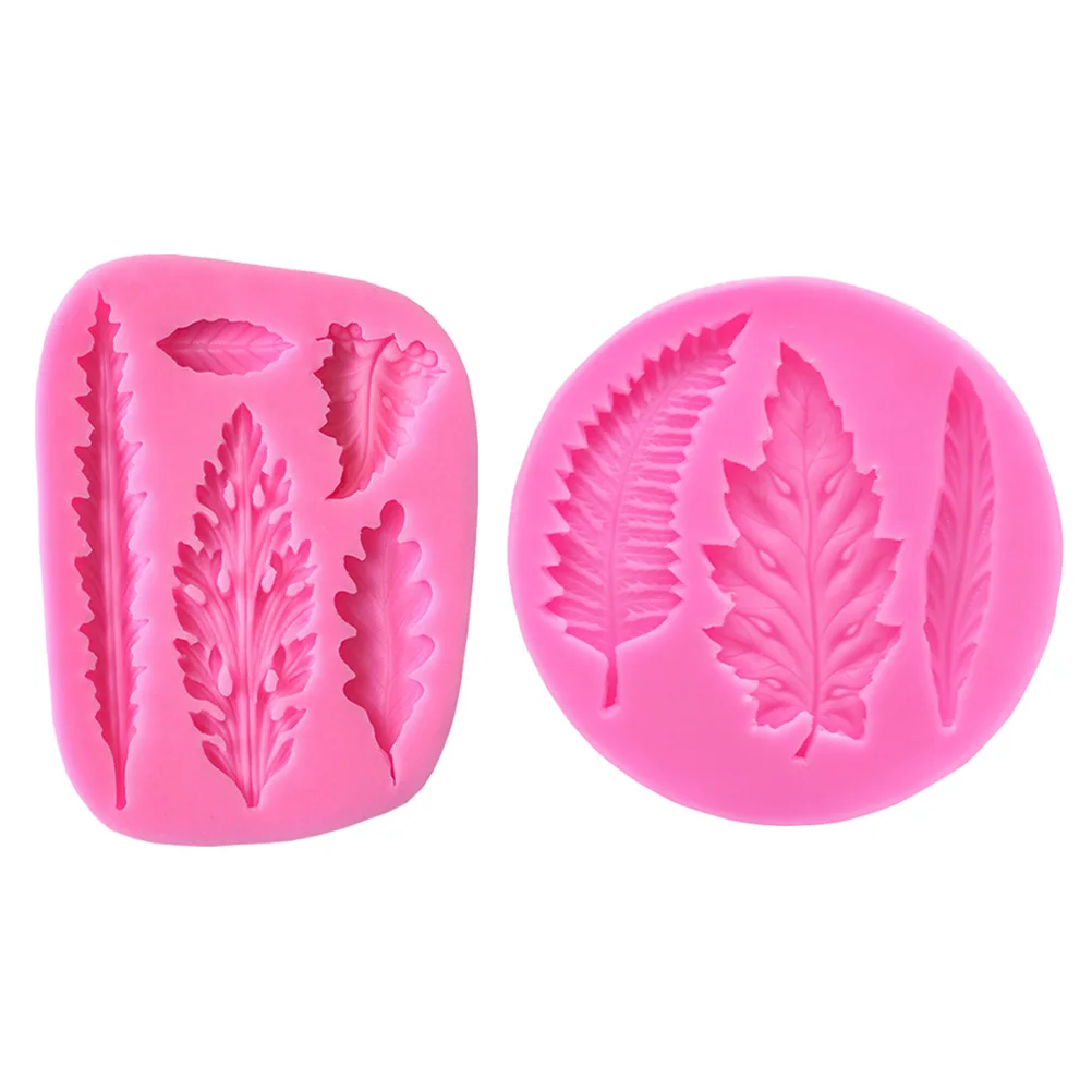 

2pcs Creative Leaf Shapes Cake Molds DIY Silicone Fondant Molds Cake Decor Tools Bakeware For Cookie Chocolate (Random Color)
