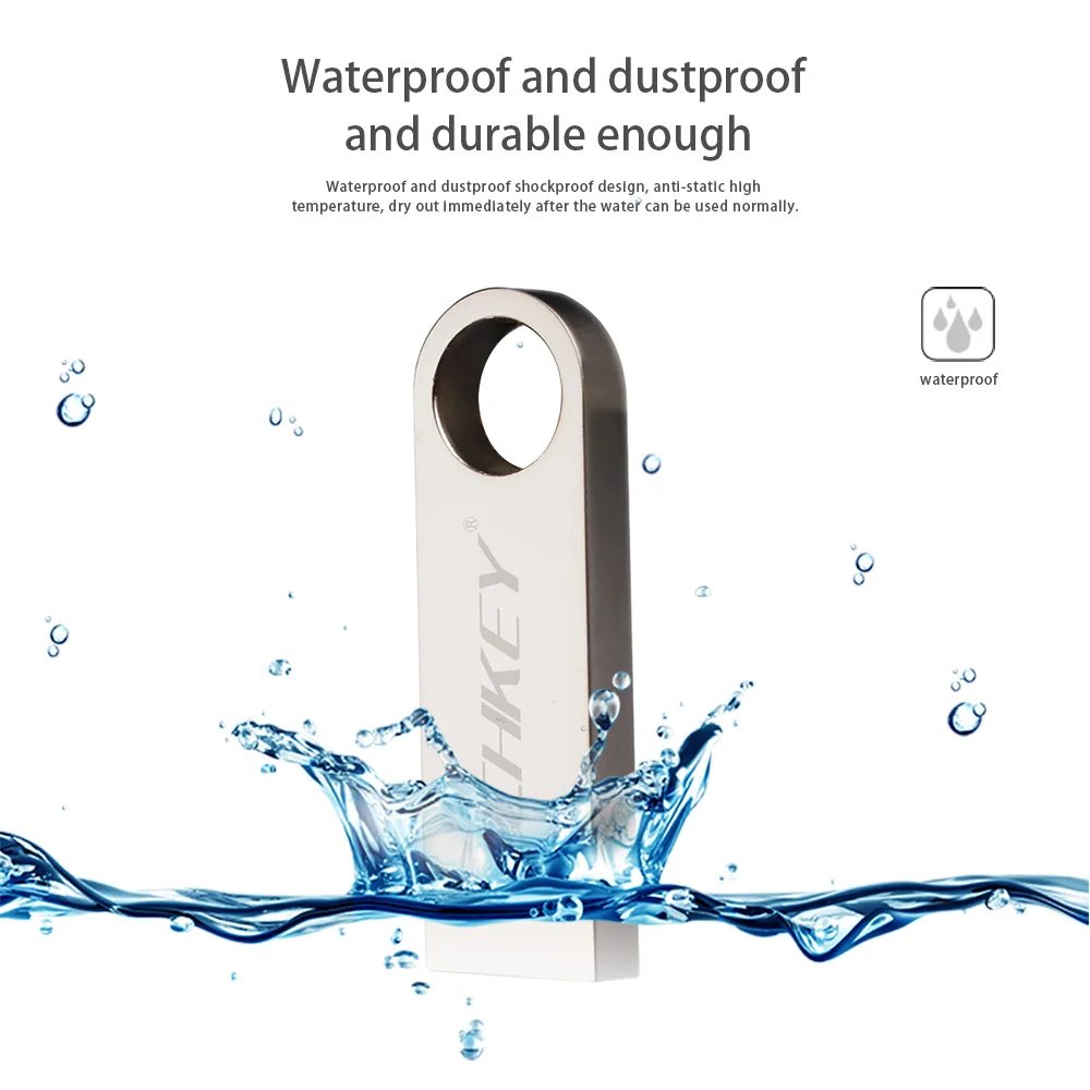 Usb флеш накопитель TECHKEY водонепроницаемый металлический серебристый флэш 64 ГБ 32 16