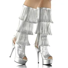 Брендовые новые пикантные туфли на высоком каблуке 15 см; высокие сапоги для сцены; пикантная стальная труба; танцевальная обувь