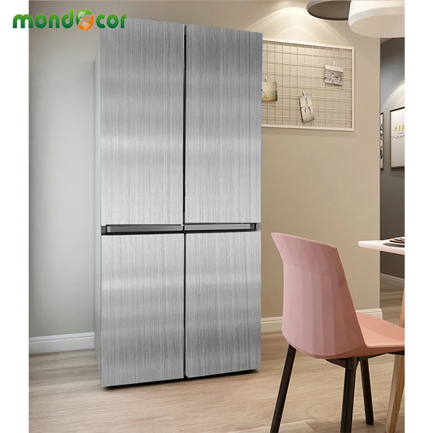 

3M DIY Self Adhesive Wallpaper Silver Brushed Metal Furniture Decor Kitchen Fridge Door PVC Vinyl Waterproof Contact Paper Film