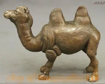 

Chinese Folk Copper Lucky Animals Wealth Bactrian Camel Llama Statue