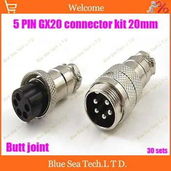 

5 Pin 20mm Male & Female Butt joint Connector kit GX20 Socket+Plug,RS765 Aviation plug interface,circular connector