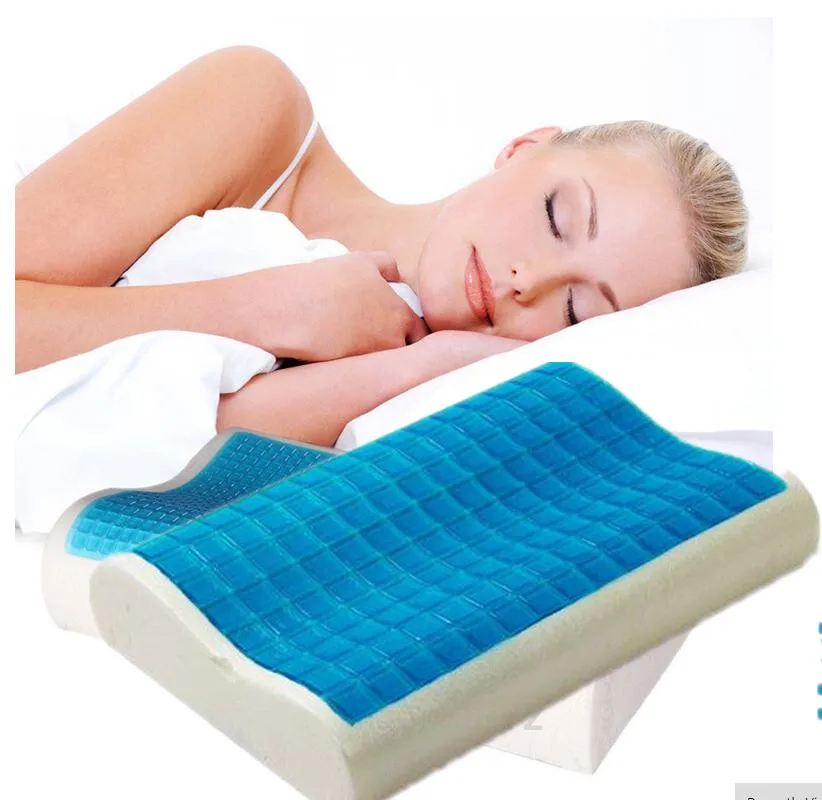 NEW Memory Foam Orthopedic Sleep Blue Cooling Comfort Gel Bed Pillow