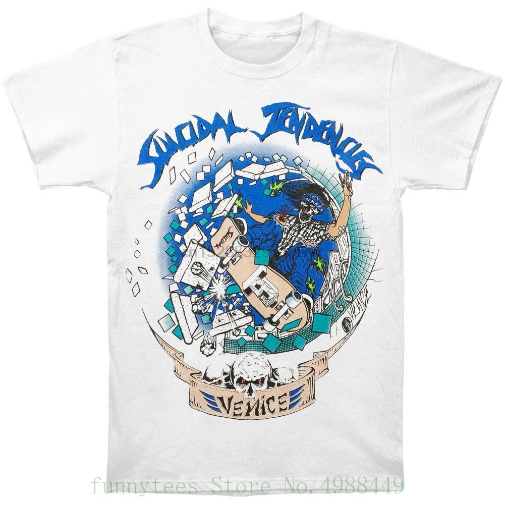 

New Suicidal Tendencies Venice Skater Punk White Shirt ( Sml - 2xl ) Badhabitmerch O-neck Tops Tee Shirts