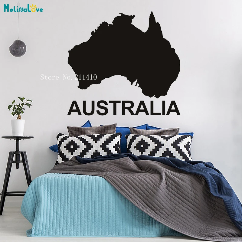 Australia Map Wall Sticker Country Map Poster Home Decoration for Kids Baby Room Office