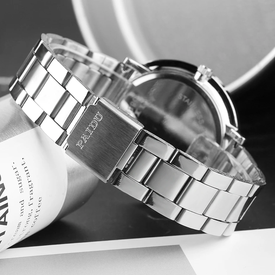 PAIDU Full Steel Watch Women Dress Watch Hour Clock Men Wire Fashion Casual Watch Unisex Quartz Wristwatch Valentine's Day Gifts 2018 (10)