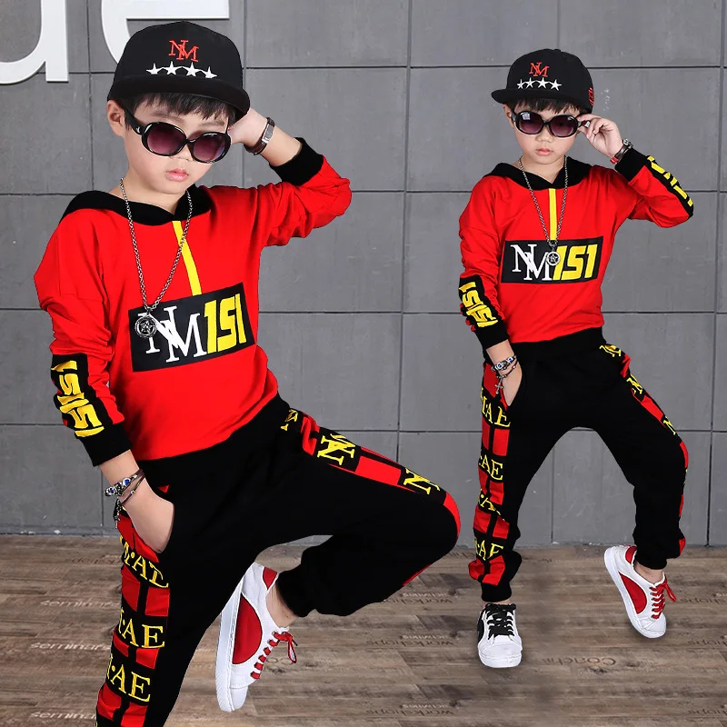 Baby Boys Hip Hop Clothing 2018 Autumn Hip Hop Sports Suit Cotton Long