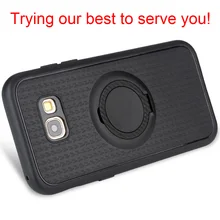 REDTREE Luxury Soft Cases for Samsung Galaxy A7 2017 Magnetic Ring Carbon Fiber Smartphone Case with Holder for A7 2018