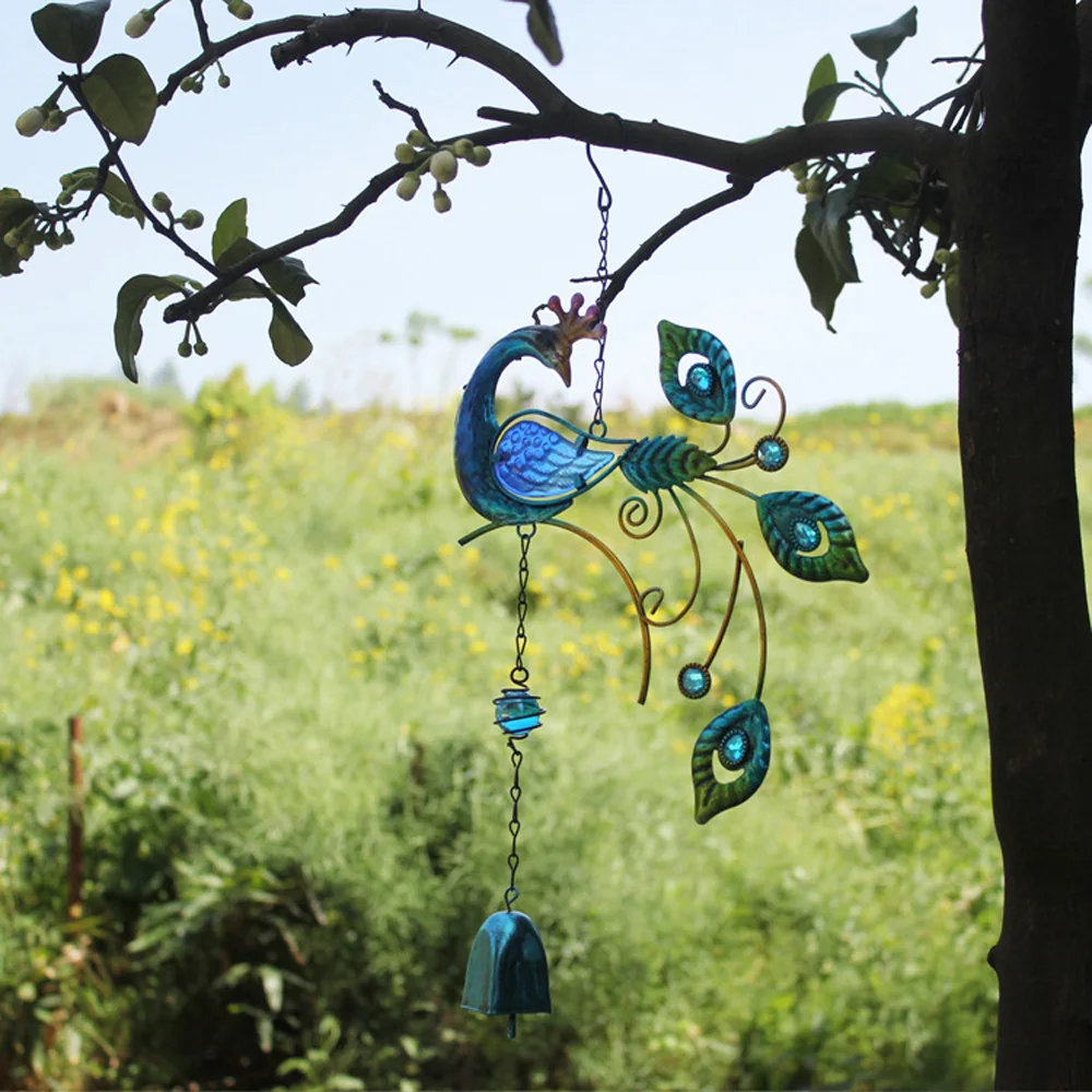Pavo Real colgante adorno decoración del hogar jardín viento Chime patio accesorios exhibición al aire libre artesanía colorida Pavo Real colgante adorno decoración del hogar jardín viento Chime patio accesorios exhibición al aire libre artesanía colorida