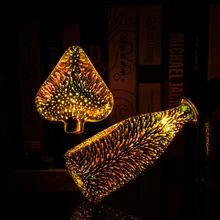 Светодиодный 3D декоративный светильник AC85V-240V ST64 G95 G80 G125 A60, лампа в форме сердца E27, Сказочная лампа для фейерверков, праздничная, Рождественская, винтажная лампа