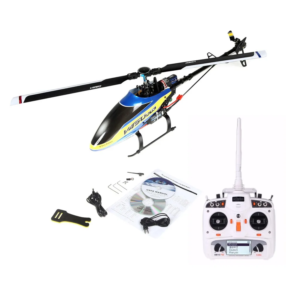 Walkera V450D03 6CH 450 RC FBL RTF Helicopter w/ White DEVO 10 Transmitter