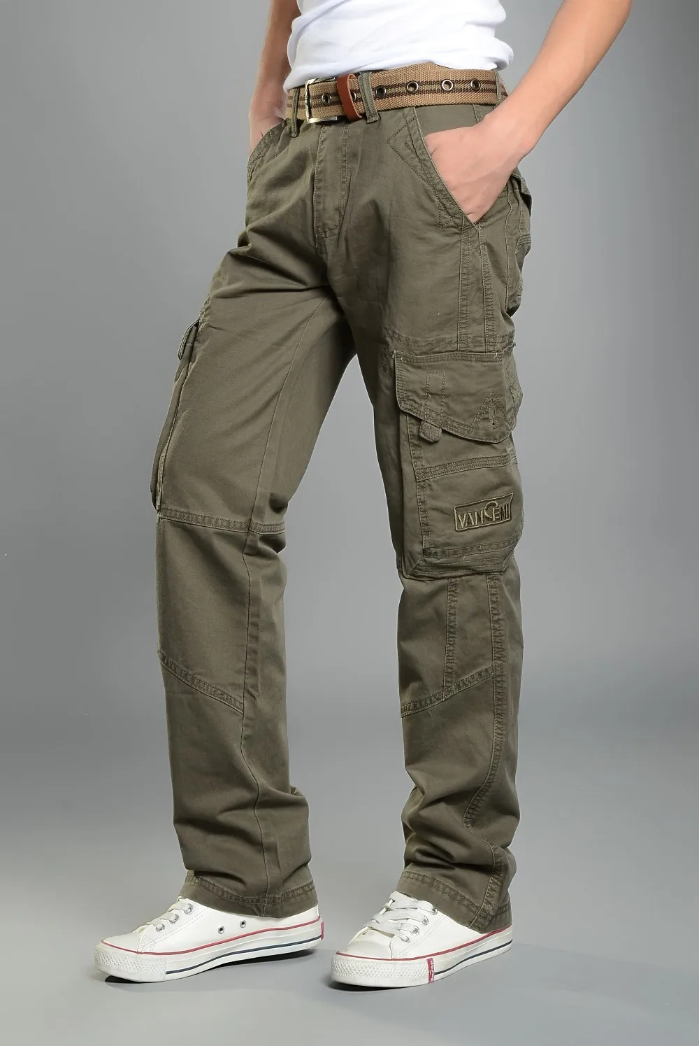 Прочные брюки-карго Для мужчин Боевая Спецодежда армейские военные брюки хлопок Мульти Карманы стрейч Для мужчин s свободные прямые