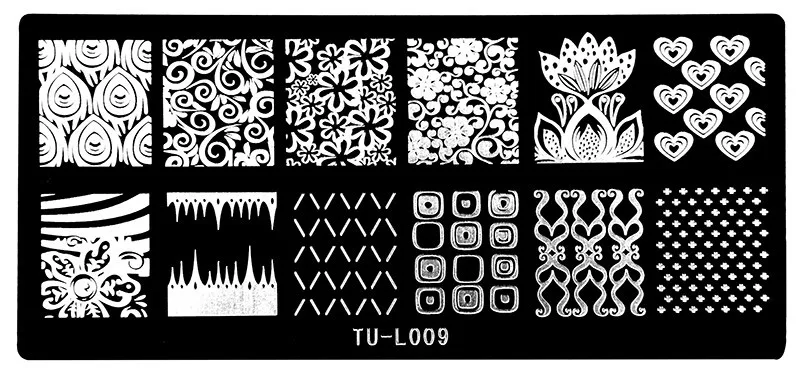 Шаблон для маникюра 6*12 см, штамповочные пластины для ногтей, Переводные изображения, шаблон для печати TU-L, инструменты для ногтей DIY, 1 шт