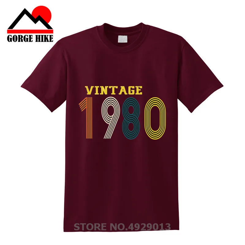 2019 Лидер продаж Летний стиль сделано в 1980 году Винтажная футболка для